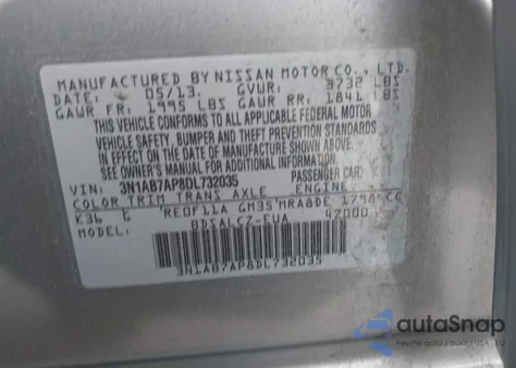 2013 Nissan Sentra S from USA, damaged, VIN 3N1AB7AP8DL732035